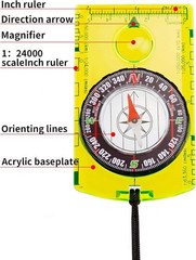 6 Pieces Orienteering Compass Hiking Navigation Backpacking Compass Map Reading