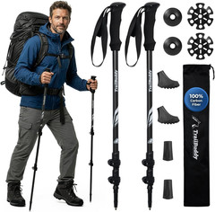 3K Carbon Fiber Hiking Poles – Collapsible Lightweight Trekking Poles for Hiking