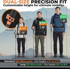 TREKOLOGY Trek-Z Prima 3K Carbon Fiber Folding Poles – Cork Grip (US) 100-120cm