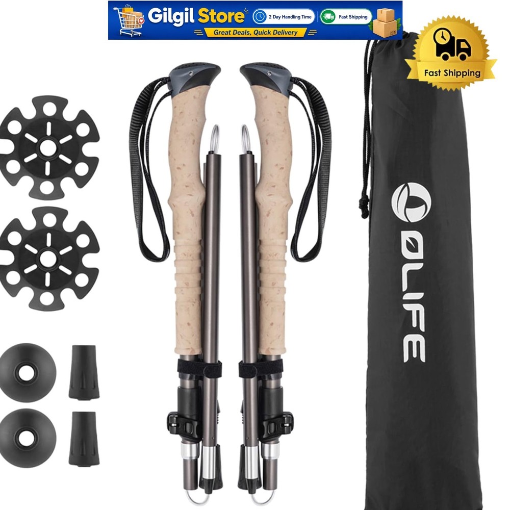 Mixtend F3T2 Adjustable Trekking Poles with EVA Foam Grips – 45.3-53.1in