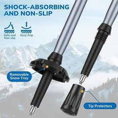 Lightweight Collapsible Trekking Poles 7075 Aluminum Anti-slip Adjustable Length