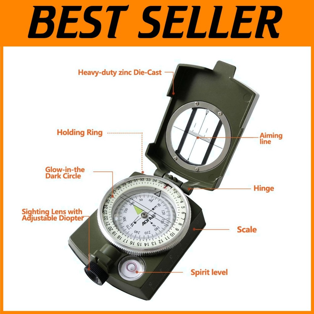 Multifunctional Military Compass – Waterproof and Shakeproof