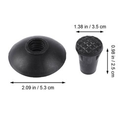 4 Pairs Durable Trekking Walking Cover Tips Black Rubber Anti Skid Poles