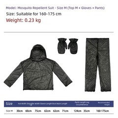 4 Pieces Adult Pest Control Mesh Suit Full Body Jacket Hood Gloves Pants