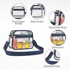 Clear Bag for Stadium Events Clear Sports Fan Handbags Purses Medium Navy Blue