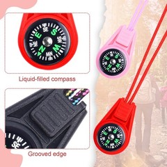 10 Pcs Mini Compass Keychain Multi-Color Outdoor Hiking Pocket Compass for Kids