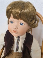 Artist doll porcelain doll 36 cm sitting collector rarity Vintage