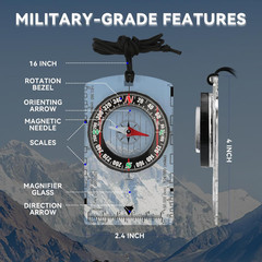 Compass Hiking Survival, Wilderness Survival Compass for Kids- Magnetic Gear Set