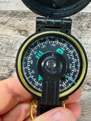 Vintage Engineer Lensatic Compass Japan Military Style w/ Brass Loop