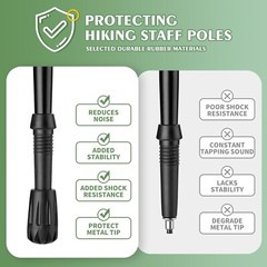 Universal Anti-Slip Hiking Stick Caps Durable Replacement Rubber Tips Set of 6