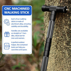G2 Tactical Hiking Stick, 5-Section Heavy Duty Walking Staff for Men Women, Aero
