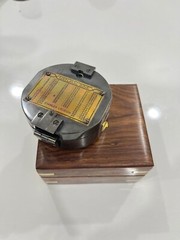 Antique Finish Solid Brass Brunton Compass in Wooden Box Maritime Nautical