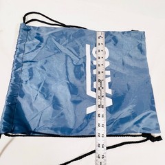 Vans Bench Bag Backpack Blue White Nylon Drawstrings Closure Hiking Daypack New