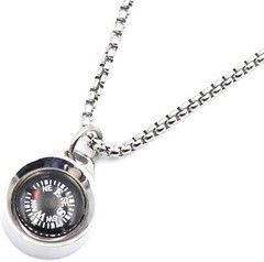 Compass Necklace,Mini Pocket Compass,Camping Hiking Metal Survival Compass for M