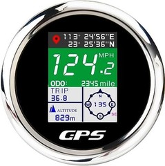 GPS Speedometer 85mm 3-3/8″ Digital Boat GPS Speedometer Gauge Waterproof Black