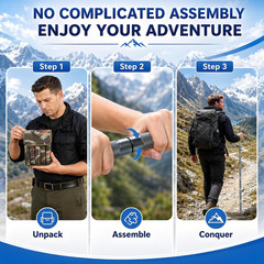 H2 Survive Tactical Walking Stick, 7-In-1 Staff with Multi-Tool | Aerospace-Grad
