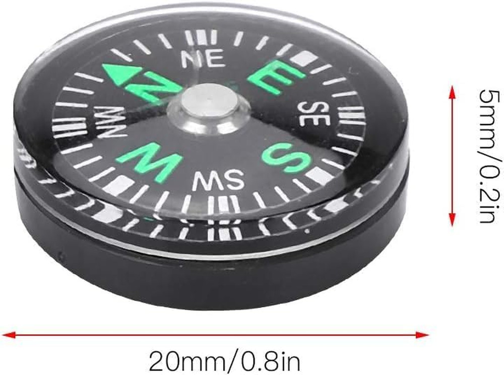 12PCS Mini Pocket Compass 20mm Oil Filled Compass for Hiking Camping Outdoor