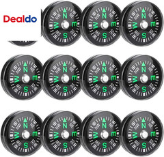 Pocket Compass, 20Mm 12Pcs Mini Pocket Oil Filled Compass for Hiking Camping Out