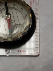 “Coleman” Compass Camping Tool Magnifier Ruler Clear Brass No Batteries Needed