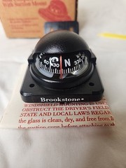 Brookstone Mini Compass with Suction Mount NIB