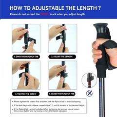 Trekking Poles Collapsible Hiking Poles – 2 Pack Adjustable Aluminum Hiking S…