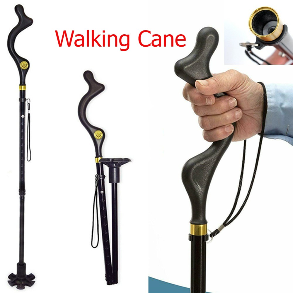 10 Level Walking Stick Adjustable Height Folding Posture Walking Cane for Adults