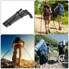 Trekking Poles, Collapsible Hiking Pole 33-37 Inch Folding Aluminum Alloy Black