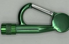 Green Aluminum Carabiner Compass + LED Flashlight – Hiking EDC Tool