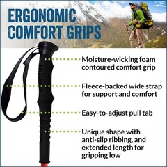 York Nordic Hiking & Walking Poles – Cushion Foam Grips w/Nordic Strap