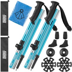 Blue Trekking Walking Hiking Poles or Sticks Aluminum Lightweight Collapsible…