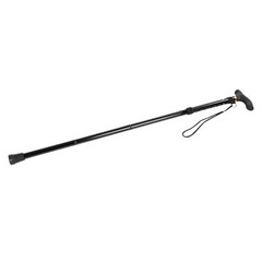 (Black)Aluminium Alloy Telescopic Walking Cane Trekking CH