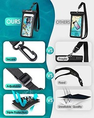 Waterproof Pouch for iPhone, Waterproof Phone Bag Travel Pack of 4 Black