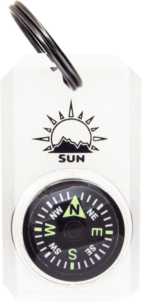 MiniComp – Zipperpull Mini Compass with Split Ring | Easy-to-Read Compass for Ja