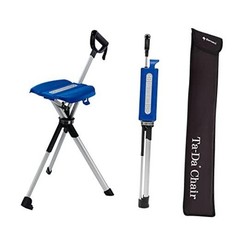 Ta-Da Chair Series 2- Portable Walking Stick, Cane with Seat, L (36.2″) Blue
