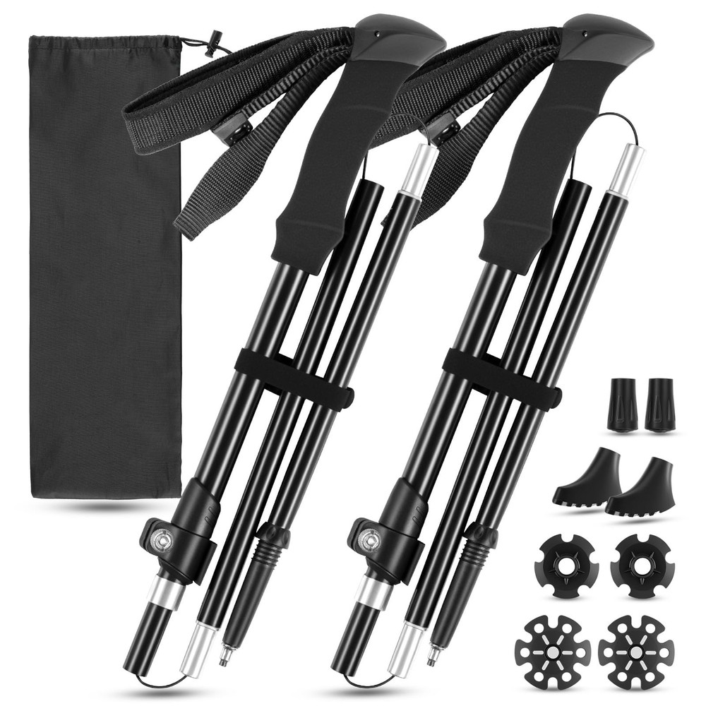 Hiking Poles 2 Pack, Aircraft-Aluminum Alloy Trekking Poles for Hiking, Adjus…