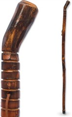 RMS Nature Wood Walking Stick – Wooden Hiking Stick and Trekking Pole with Leath