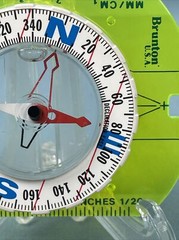 Brunton Optic Green Compass With Inches & MM/CM Measurements Made In U. S. A.