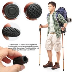18 Pack Nordic Walking Poles Rubber Bumpers Non Slip for All Aisles Nord…