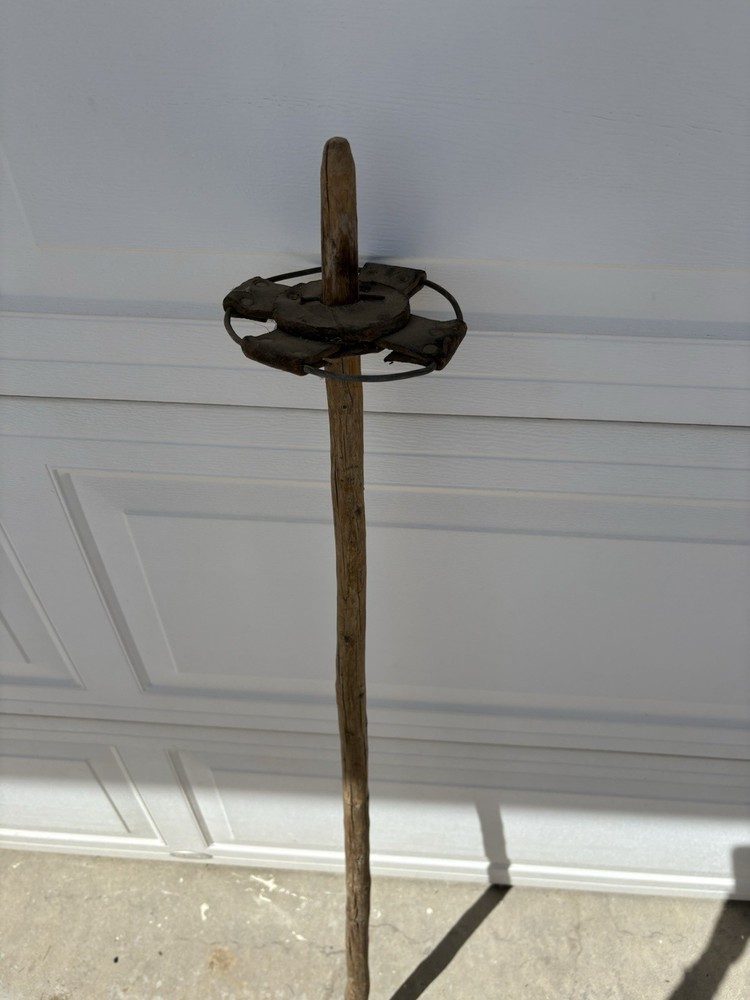 Antique 51″ hand made Wooden Mountaineering Pole Ski. Primitive decor