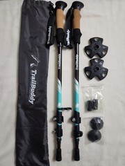 TrailBuddy Adjustable Hiking Poles for Snowshoe & Backpacking, Aqua Sky