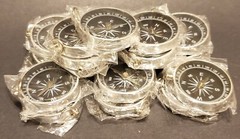 17 x New Aluminum Compass w/ Key Chain Attachment 1.75″ Diameter Orienteering