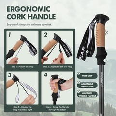 Nordic Walking Stick, TP1 Hiking Poles Retractable Lightweight 7075 Aluminum,…