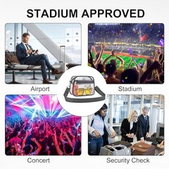Clear Bag for Stadium Events Clear Sports Fan Handbags Small Charcoal Gray