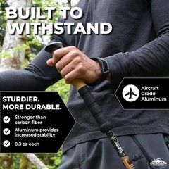 Ultralight Carbon Fiber Trekking Poles Quick Lock Adjustable Height EVA Grip New