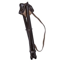 Outdoor Walking Stick Natural Wood Tripod Stool with Leather Seat Waking Cane