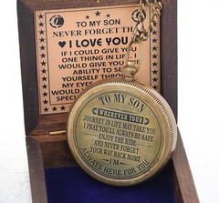 Engraved Compass 2″ – Father to Son Gifts, Mom to Son Gifts for Graduation