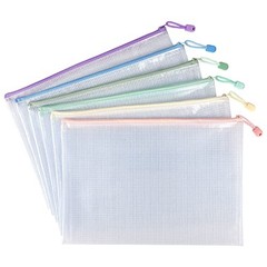 Mesh Zipper Pouch Bags, Letter/A4 | Waterproof Zipper Bags, Document 6 Pack