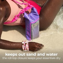 Mini IP68 Waterproof Bucket Bag – Roll Top Dry Bag 2L Cap with Purple Paradise