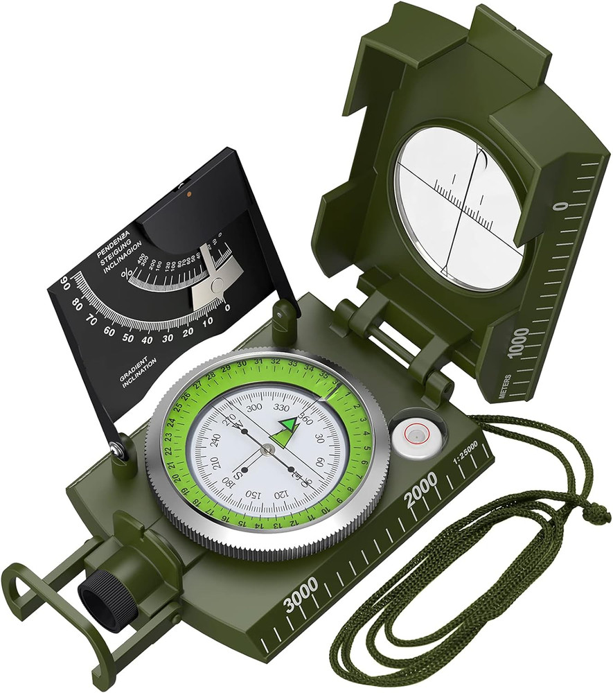 IP65 Compass Hiking Survival – Lensatic Sighting Compass for Camping Navigation,