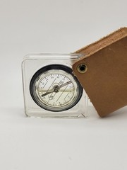 Eddie Bauer Leather Covered Compass & Magnifier 1920 Logo Outdoor Gear